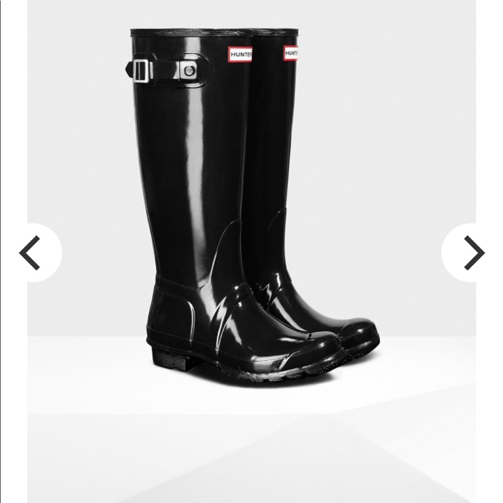 Women's Original Tall Gloss Rain Boots: Black